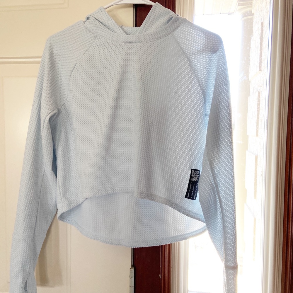 Adidas baby blue crop sweatshirt
